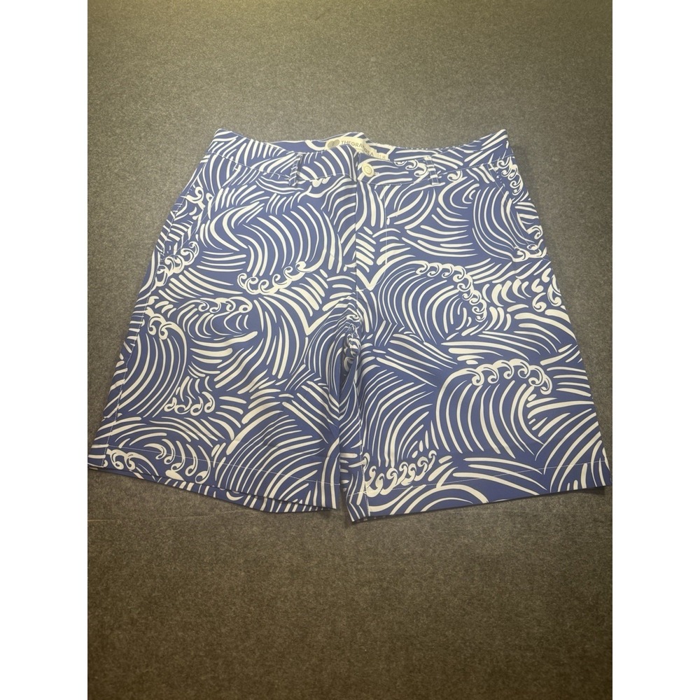 The Gray Area Blue Wave Print Hybrid Swim Shorts Size 36